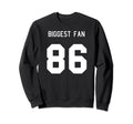 Number 86 Biggest Fan Sport Spirit Sweatshirt - Trendy Graphic Men Women - T-Shirt, Sweatshirt, Hoodie
