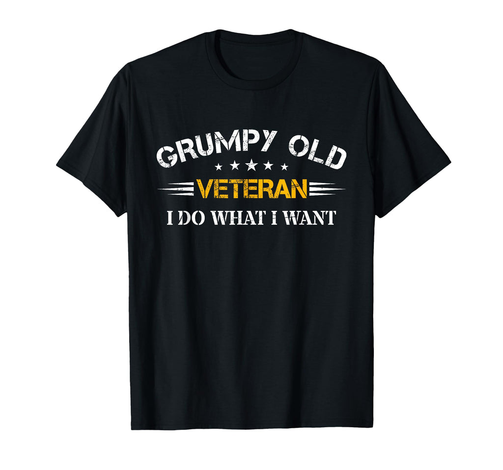 Grumpy Old Vet Fathers Day Military T-Shirt - Novelty Apparel Men Women - T-Shirt, Sweatshirt, Hoodie