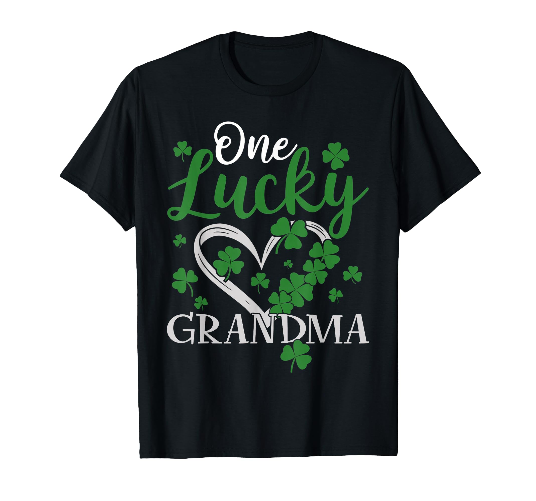 One Lucky Grandma Irish Green Heart T-Shirt - Novelty Apparel Men Women - T-Shirt, Sweatshirt, Hoodie