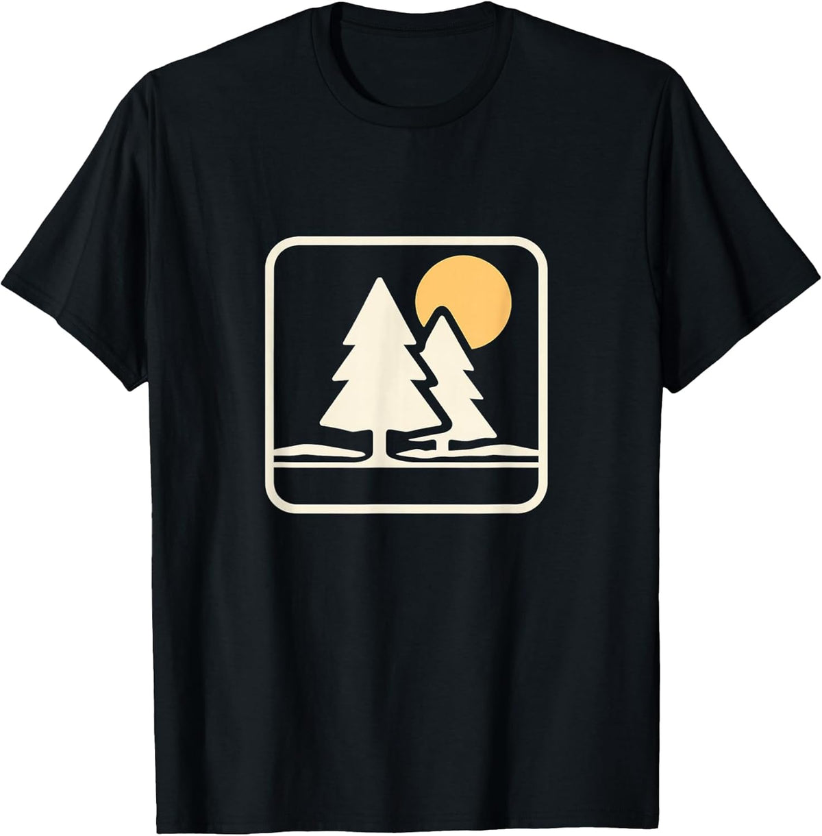 Minimalist Forest Pine Trees Sunset Graphic - Adult & Kids T-Shirts, Sweatshirts & Hoodies apparel design preview 1