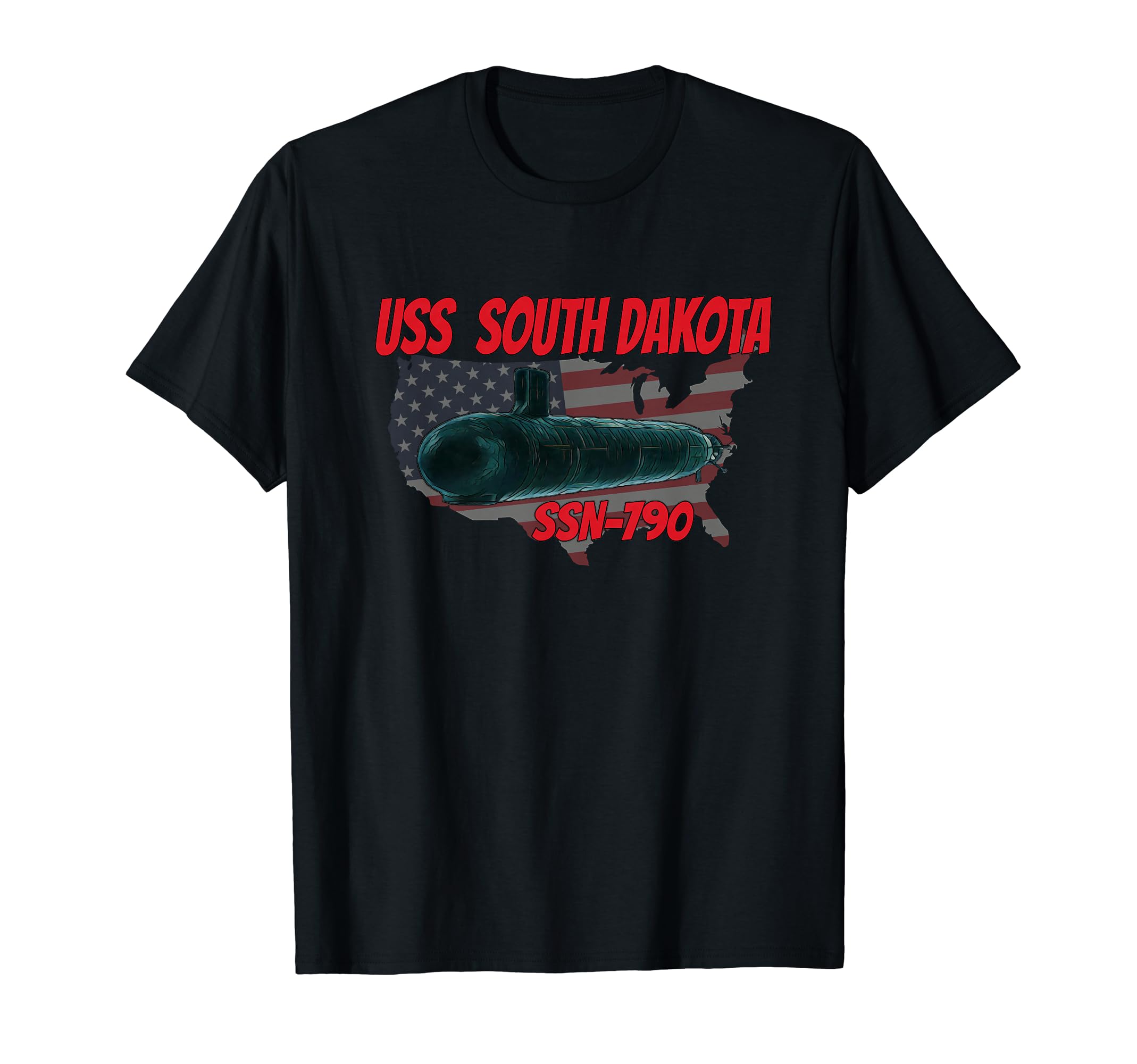Uss South Dakota Ssn 790 Submarine T-Shirt - Graphic Print Men Women - T-Shirt, Sweatshirt, Hoodie
