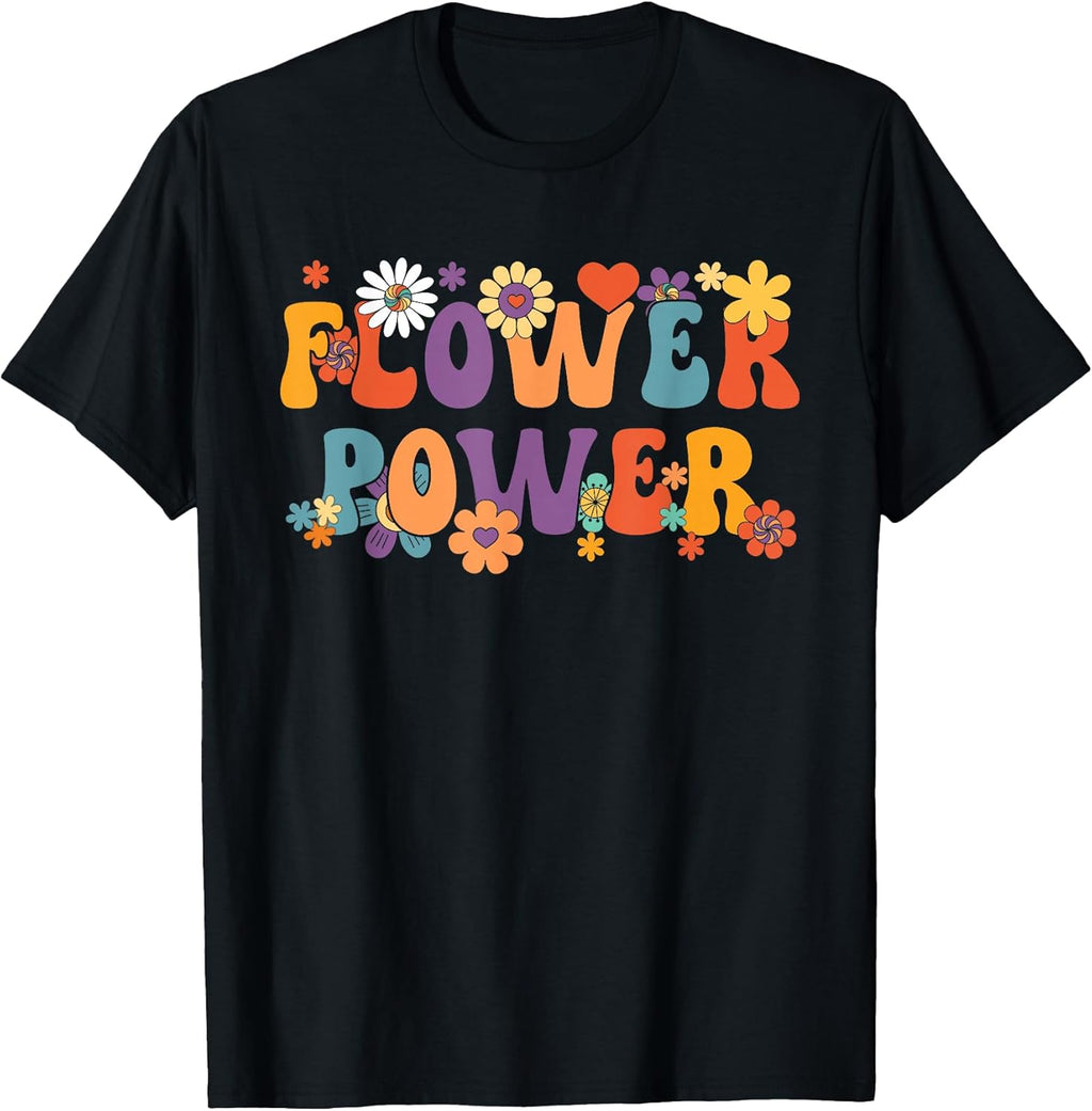 Flower Power Groovy Vintage Hippy Hippies - Adult & Kids T-Shirts, Sweatshirts & Hoodies apparel design preview 1