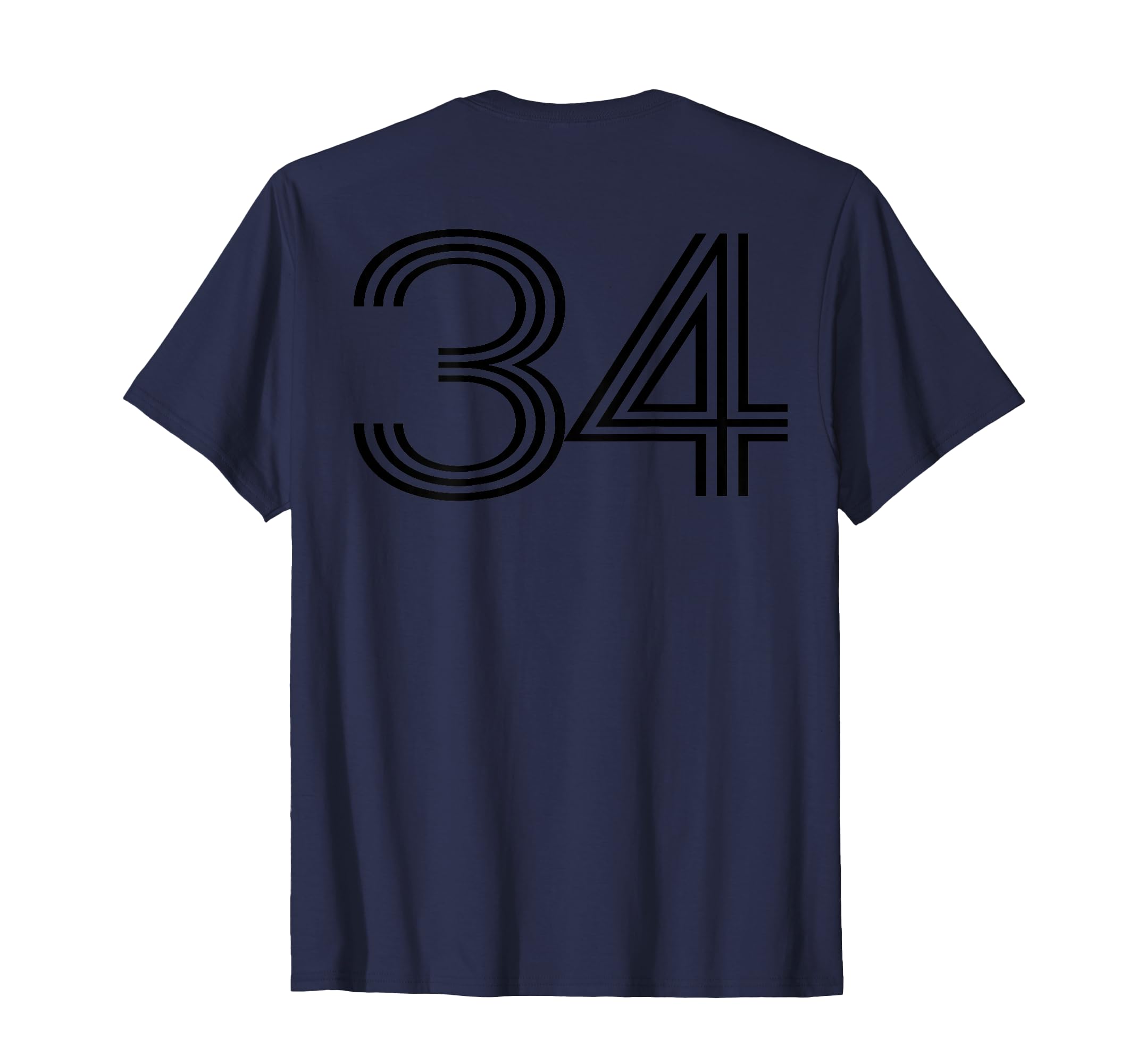 Number 34 Baseball Football Soccer Back T-Shirt - Aesthetic Graphic Unisex - T-Shirt, Sweatshirt, Hoodie