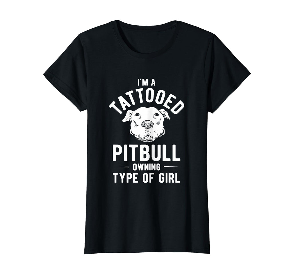 Tattooed Pitbull Owning Pet Dog T-Shirt - Fun Novelty Design for Adults - T-Shirt, Sweatshirt, Hoodie