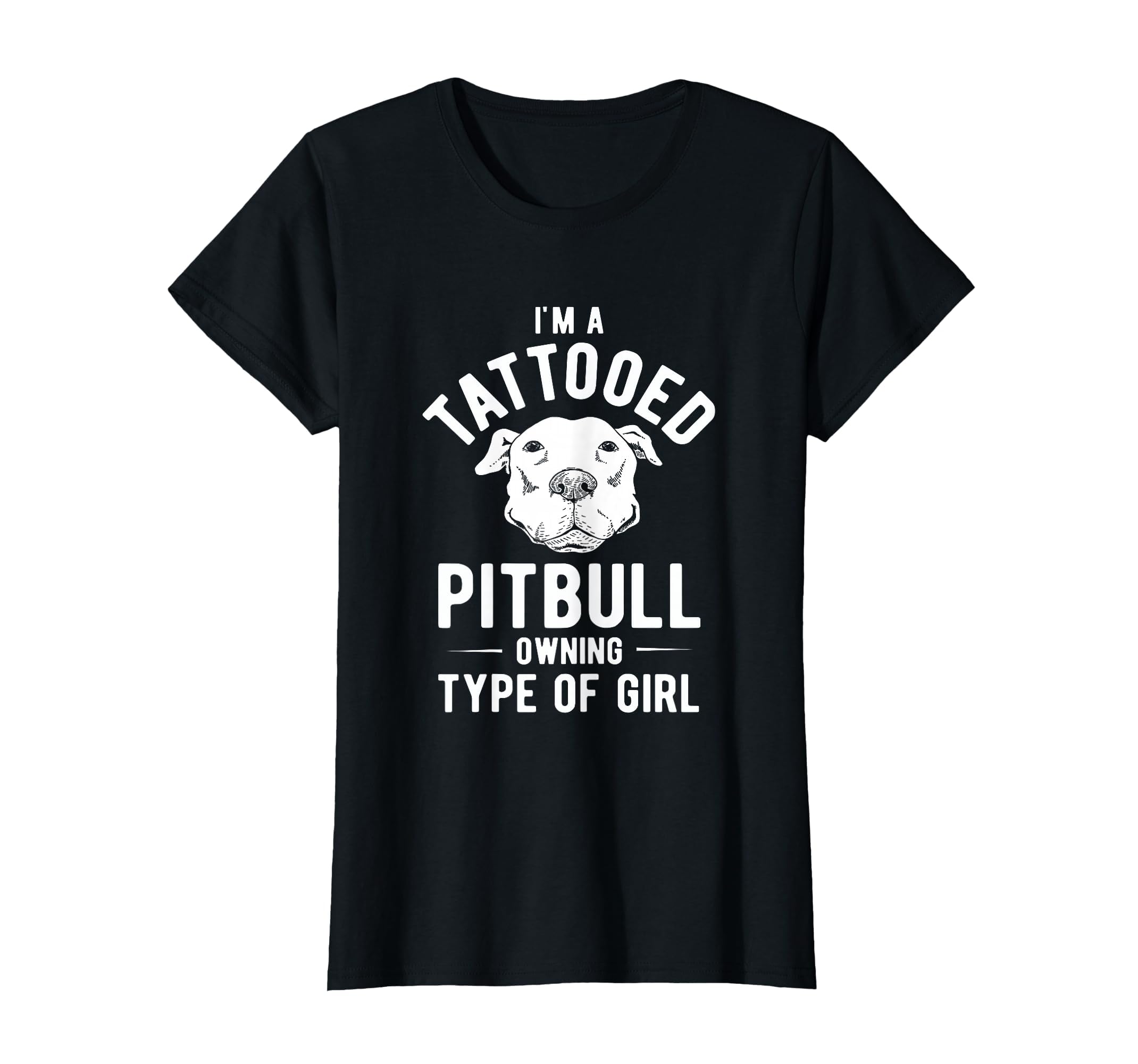 Tattooed Pitbull Owning Pet Dog T-Shirt - Fun Novelty Design for Adults - T-Shirt, Sweatshirt, Hoodie