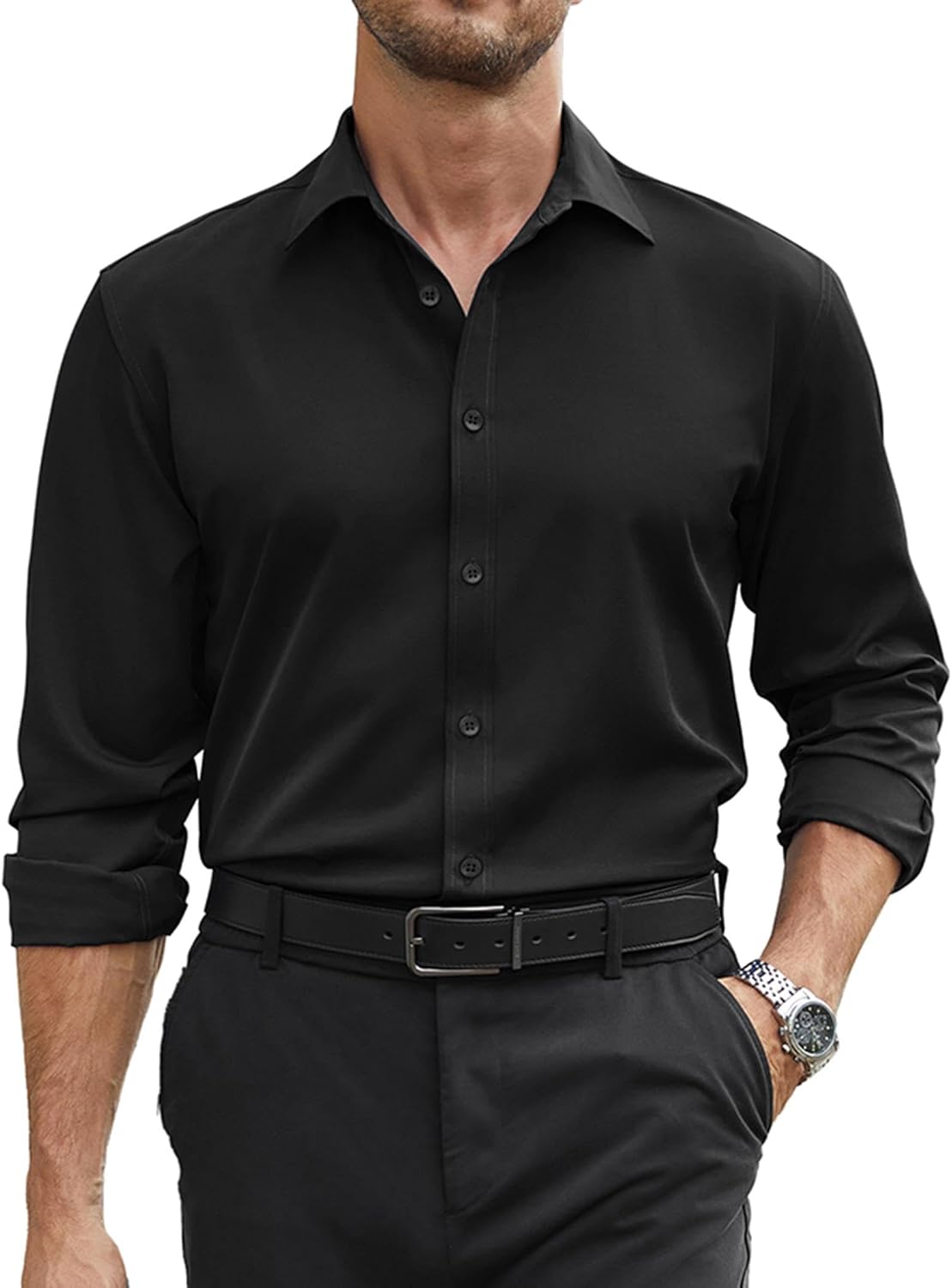 Mens Stretch Dress Button Down Regular Fit Formal - Adult & Kids T-Shirts, Sweatshirts & Hoodies apparel design preview 1
