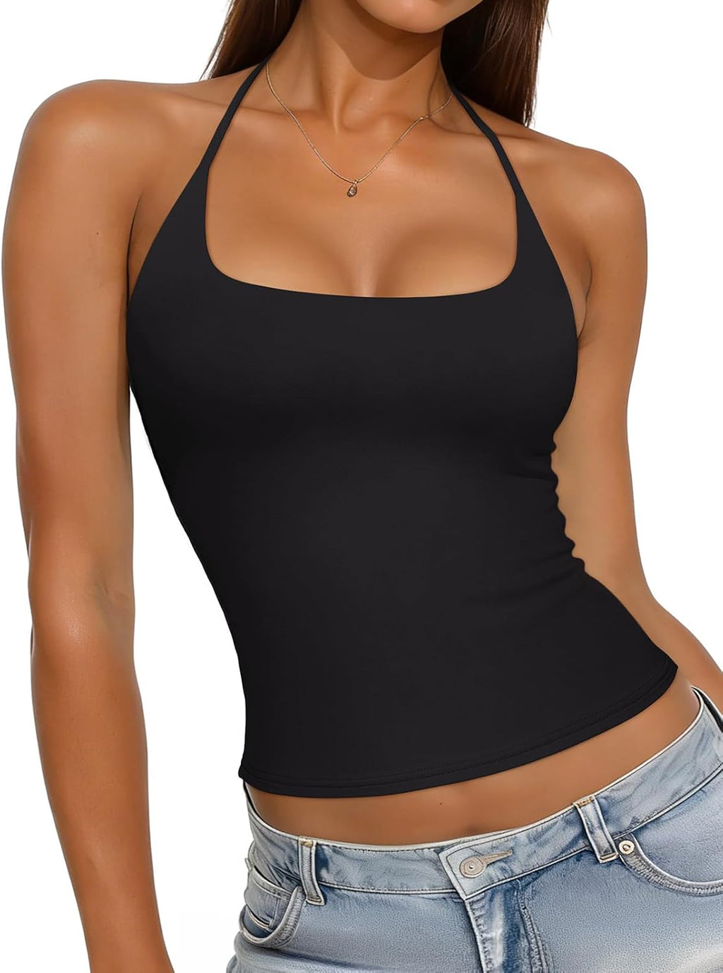 Womens Sexy Halter Backless Tank Tops Basic Double - Adult & Kids T-Shirts, Sweatshirts & Hoodies apparel design preview 1