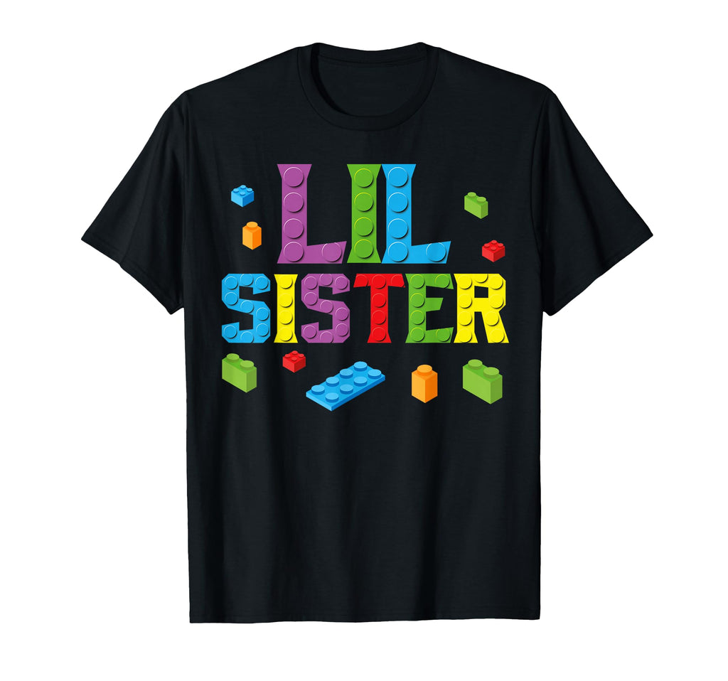Lil Sister Master Builder Building Bricks T-Shirt - Unique Graphic Unisex - T-Shirt, Sweatshirt, Hoodie