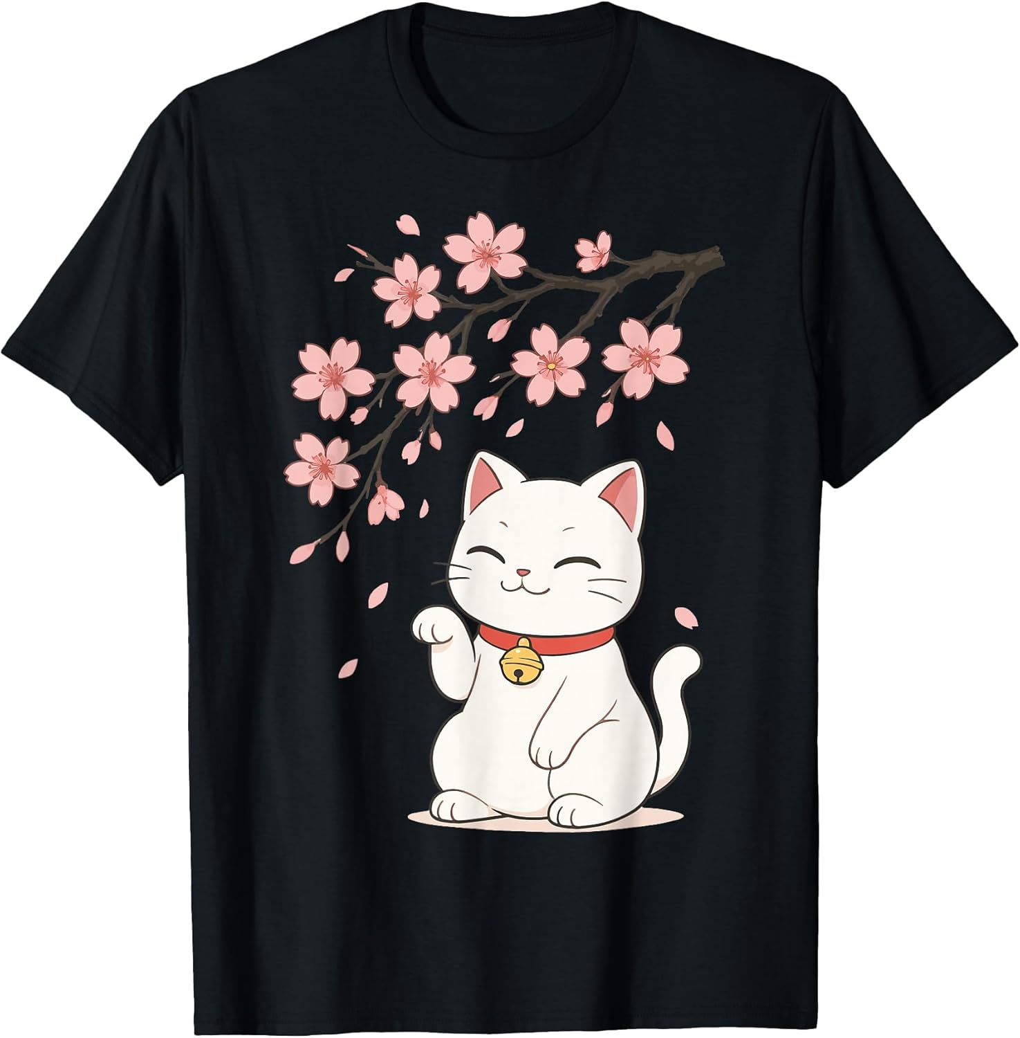 Cat Cherry Blossom Japan Anime - Adult & Kids T-Shirts, Sweatshirts & Hoodies apparel design preview 1