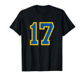 Blue Yellow Sport Team Number 17 T-Shirt - Streetwear Style Unisex - T-Shirt, Sweatshirt, Hoodie