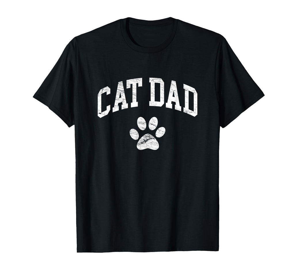 Cat Dad Distressed Funny Cat Paw T-Shirt - Aesthetic Graphic for Adults - T-Shirt, Sweatshirt, Hoodie
