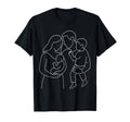 Family Line Art Mother Dad Son Daughter T-Shirt - Trendy Graphic Unisex - T-Shirt, Sweatshirt, Hoodie