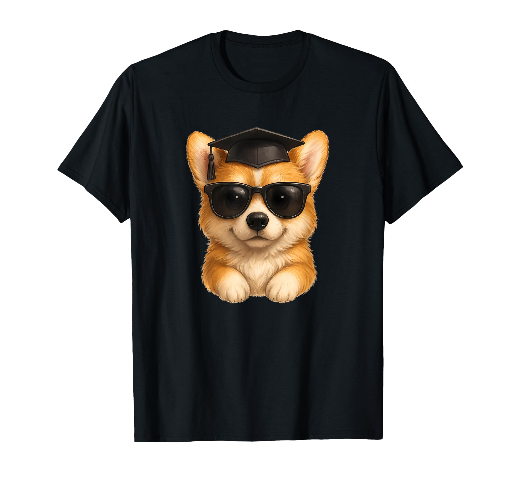 Kawaii Corgi Graduate Graduation Dog T-Shirt - Trendy Graphic for Adults - T-Shirt, Sweatshirt, Hoodie