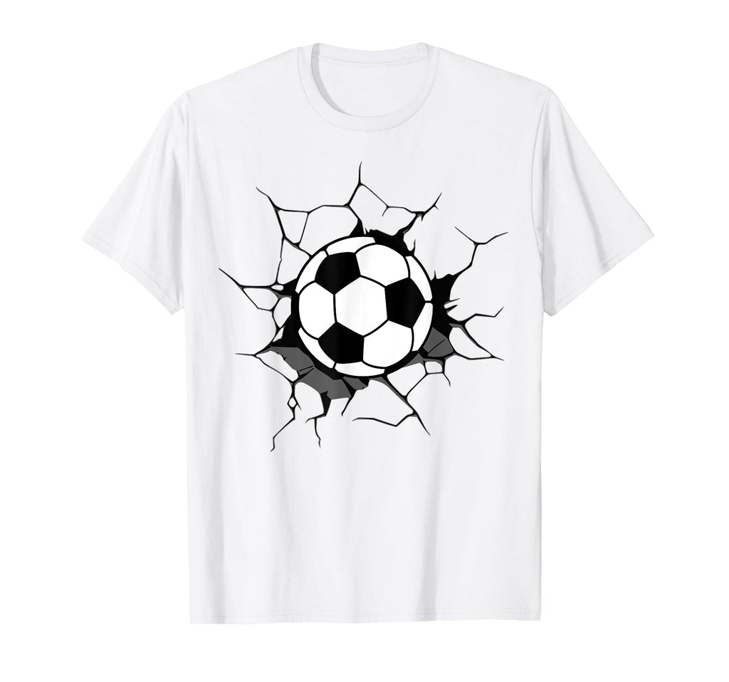 Soccer Ball Cracked Wall Soccer Fan T-Shirt - Streetwear Style Men Women - T-Shirt, Sweatshirt, Hoodie