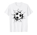 Soccer Ball Cracked Wall Soccer Fan T-Shirt - Streetwear Style Men Women - T-Shirt, Sweatshirt, Hoodie