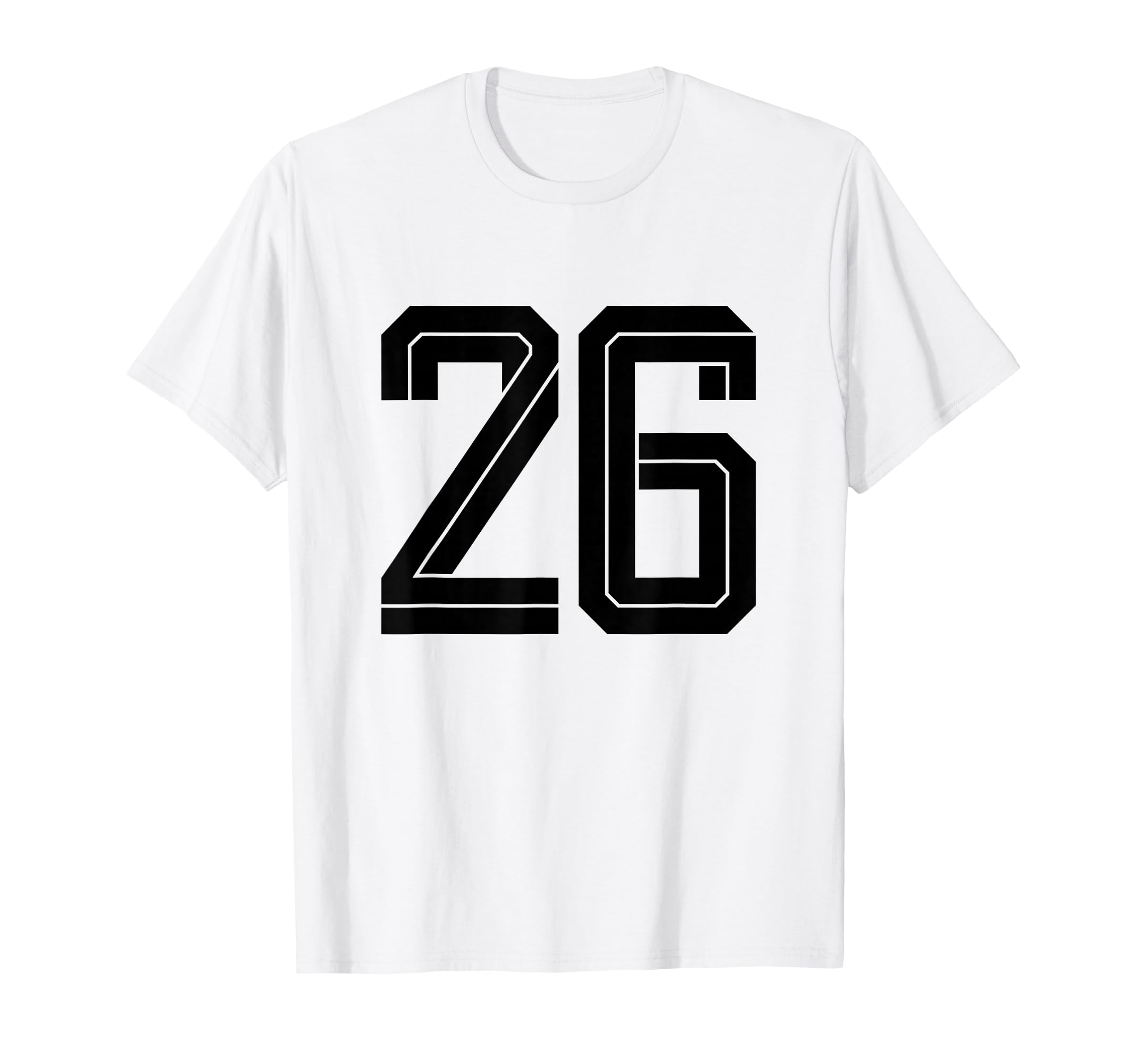 26 White Number 26 Sports Fan Soccer T-Shirt - Custom Art Print Unisex - T-Shirt, Sweatshirt, Hoodie