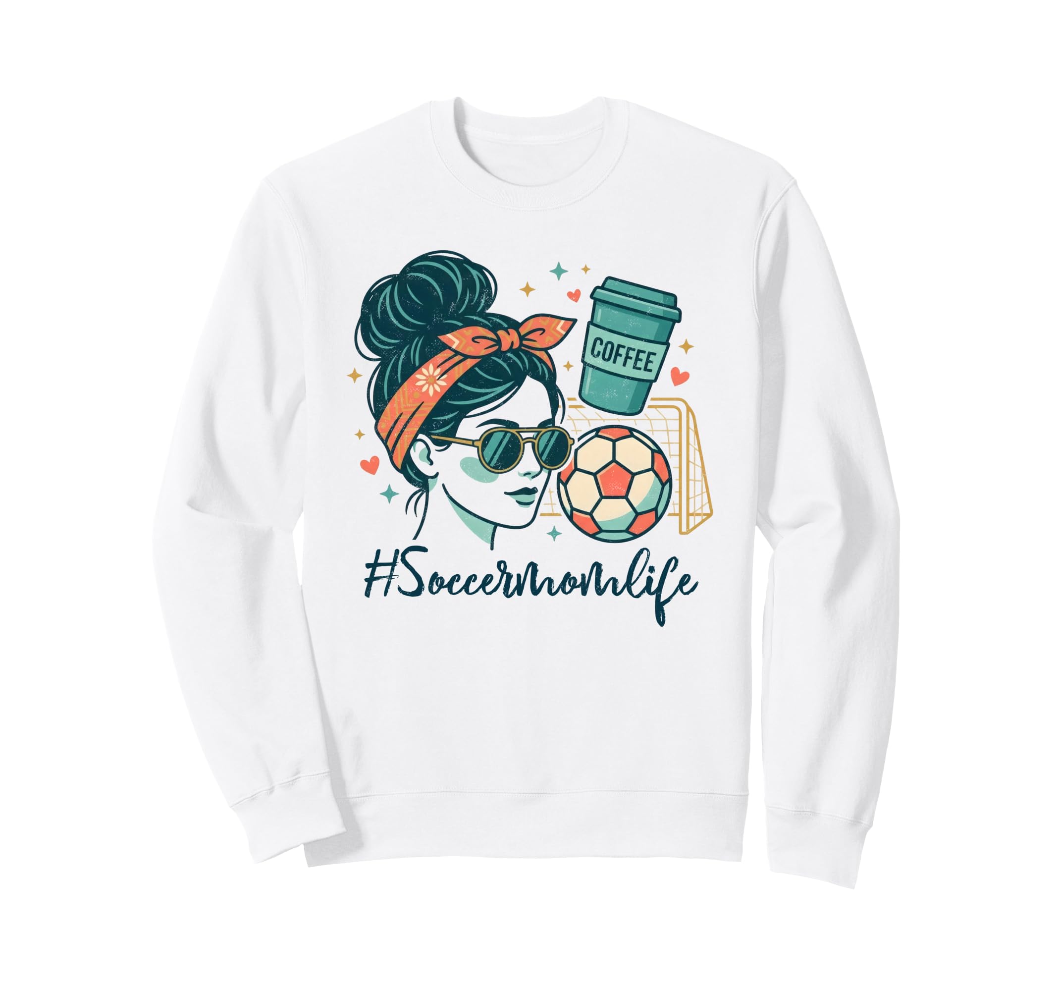 Soccer Mom Life Coffee Lover Messy Sweatshirt - Novelty Apparel Men Women - T-Shirt, Sweatshirt, Hoodie