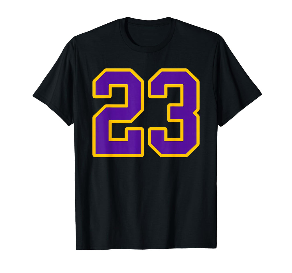 Purple And Gold Number 23 Jersey T-Shirt - Casual Everyday Wear Men Women - T-Shirt, Sweatshirt, Hoodie