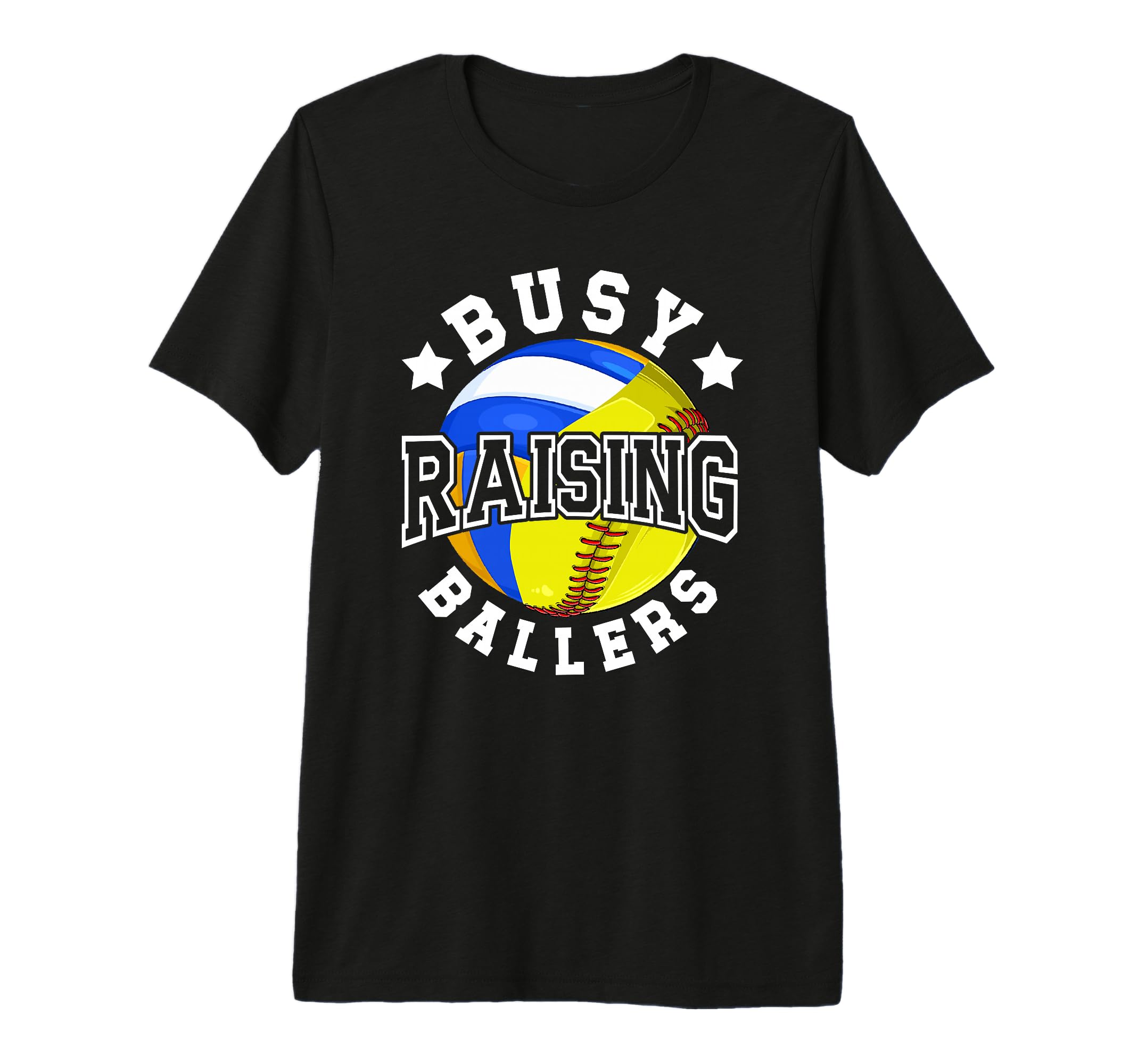 Mens Busy Raising Ballers Volleyball T-Shirt - Trendy Graphic for Adults - T-Shirt, Sweatshirt, Hoodie