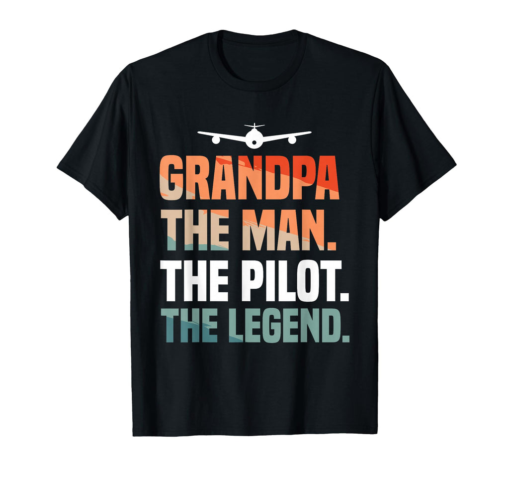 Grandpa Pilot Legend Aviation Aviator T-Shirt - Trendy Graphic for Adults - T-Shirt, Sweatshirt, Hoodie
