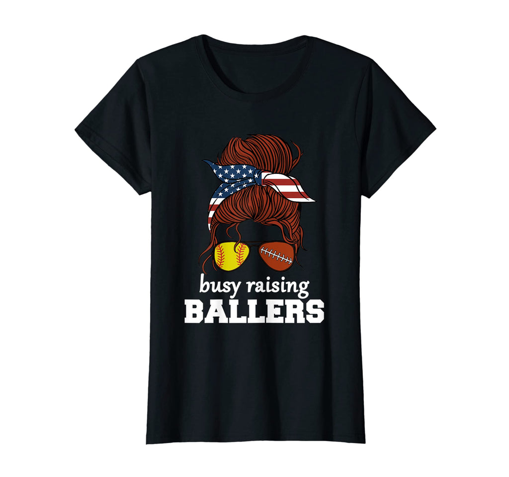 Womens Softball And Football Mom Usa T-Shirt - Unique Graphic for Adults - T-Shirt, Sweatshirt, Hoodie