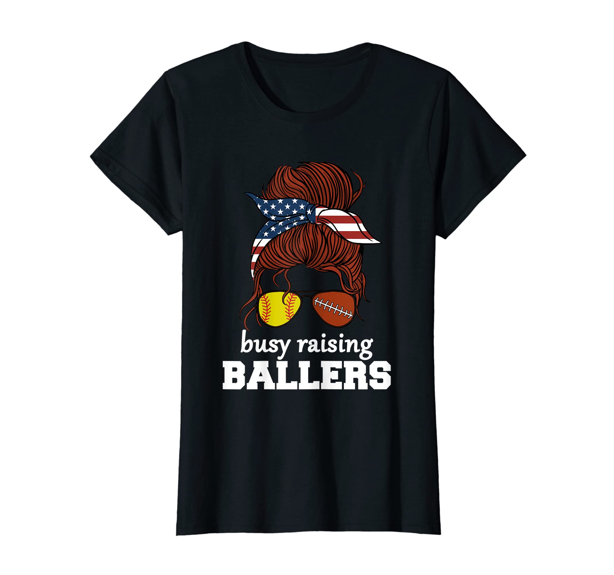 Womens Softball And Football Mom Usa T-Shirt - Unique Graphic for Adults - T-Shirt, Sweatshirt, Hoodie