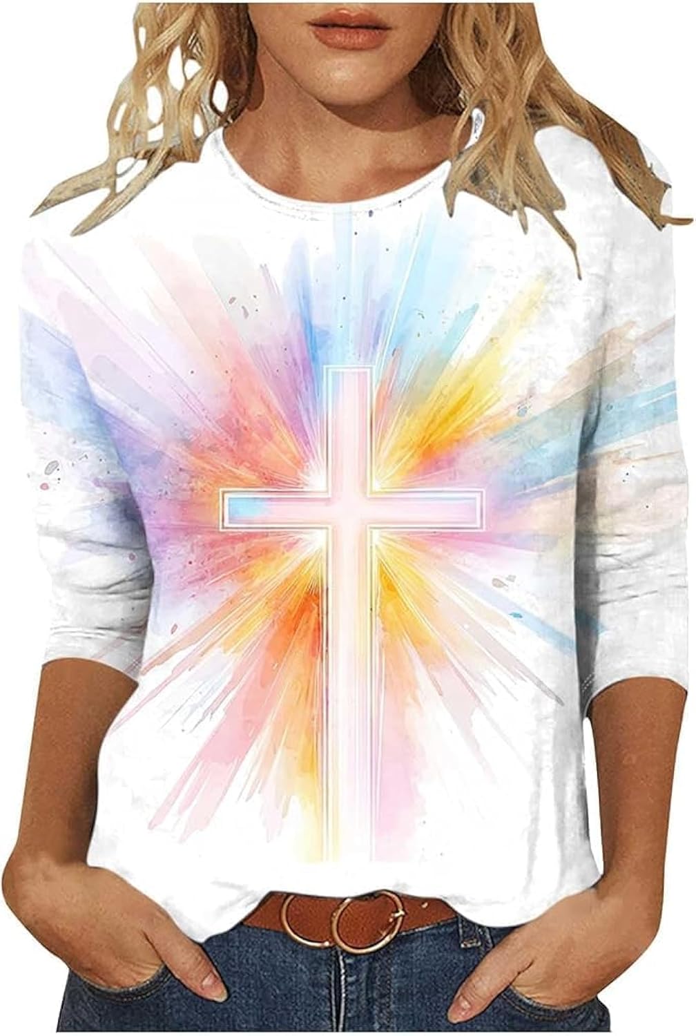 Easter for Women 2026 Funny Graphic Outfits 3/4 - Adult & Kids T-Shirts, Sweatshirts & Hoodies apparel design preview 1