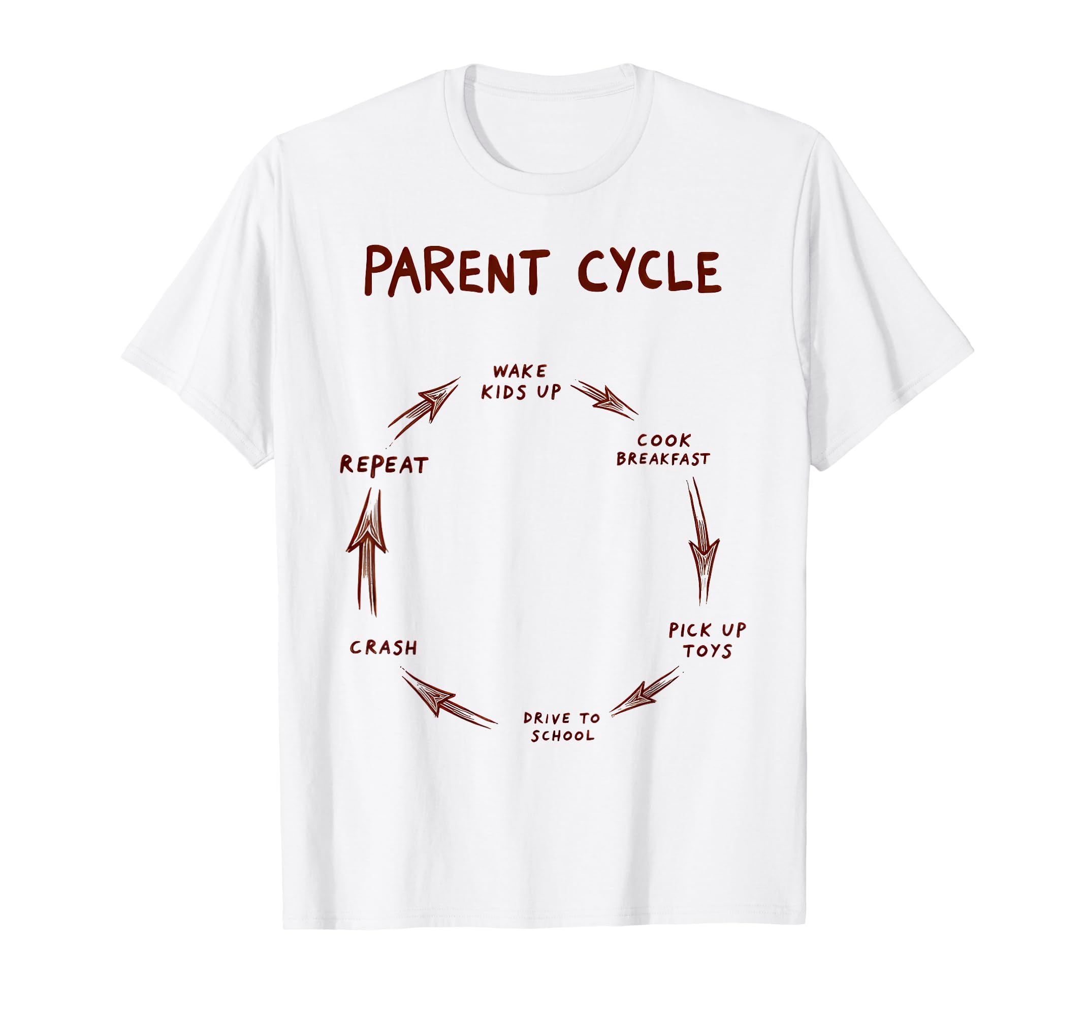 Funny Parent Cycle Daily Routine T-Shirt - Minimalist Print Men Women - T-Shirt, Sweatshirt, Hoodie