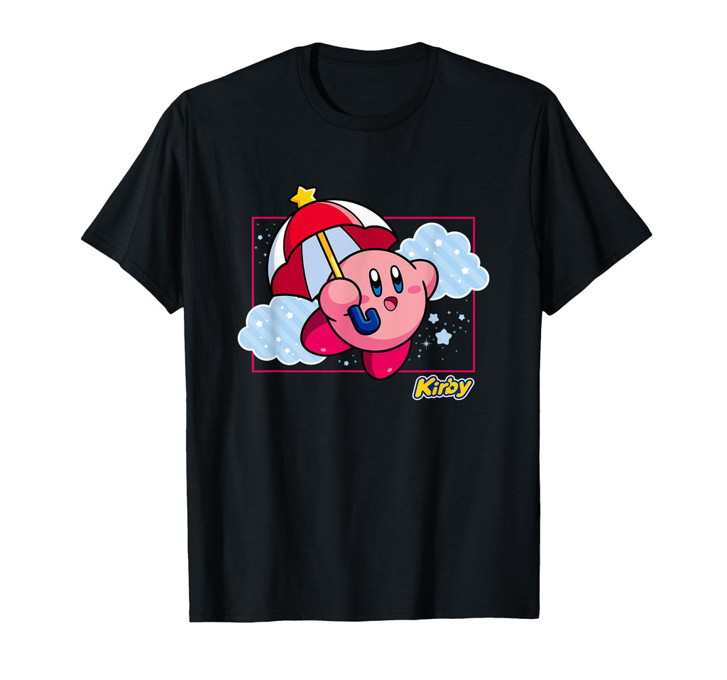 Kirby Magical Umbrella Pastel Cloudy Panel T-Shirt - Trendy Graphic Unisex - T-Shirt, Sweatshirt, Hoodie