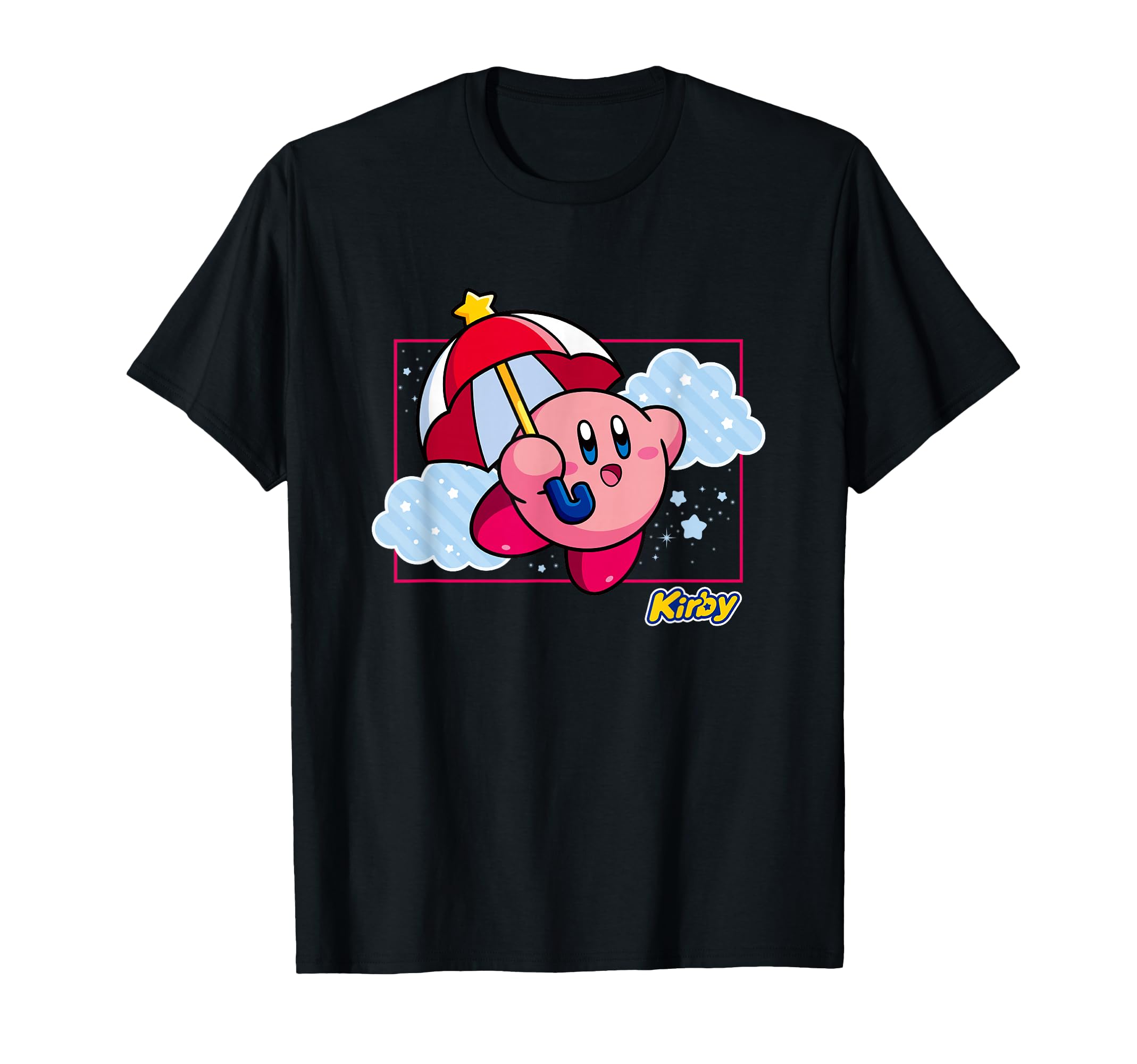 Kirby Magical Umbrella Pastel Cloudy Panel T-Shirt - Trendy Graphic Unisex - T-Shirt, Sweatshirt, Hoodie