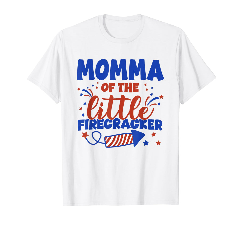 Momma Little Firecracker Fourth July T-Shirt - Minimalist Print Unisex - T-Shirt, Sweatshirt, Hoodie