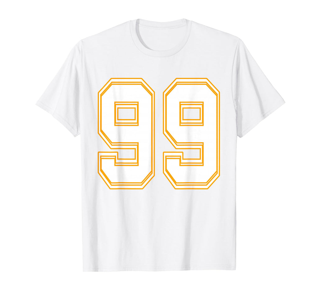 Number 99 Red Yellow White Football T-Shirt - Streetwear Style Unisex - T-Shirt, Sweatshirt, Hoodie