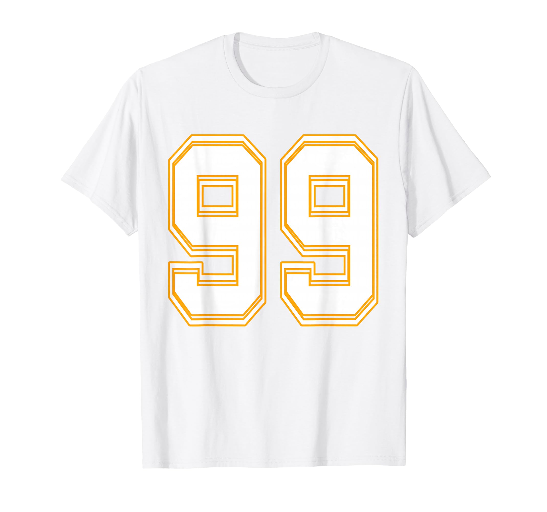 Number 99 Red Yellow White Football T-Shirt - Streetwear Style Unisex - T-Shirt, Sweatshirt, Hoodie