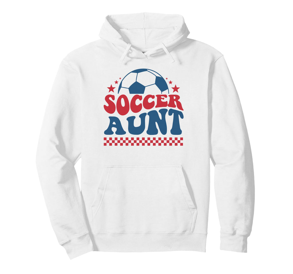 Soccer Aunt Soccer Auntie Fan Support Hoodie - Custom Art Print for Adults - T-Shirt, Sweatshirt, Hoodie