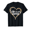 Soccer Sister Leopard Heart Love Soccer T-Shirt - Aesthetic Graphic Unisex - T-Shirt, Sweatshirt, Hoodie