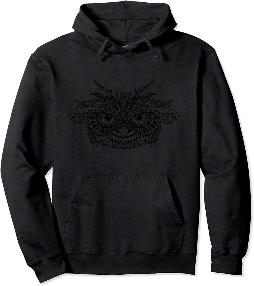 Angry Owl Eyes Bird Mandala Artwork - Adult & Kids T-Shirts, Sweatshirts & Hoodies apparel design preview 1