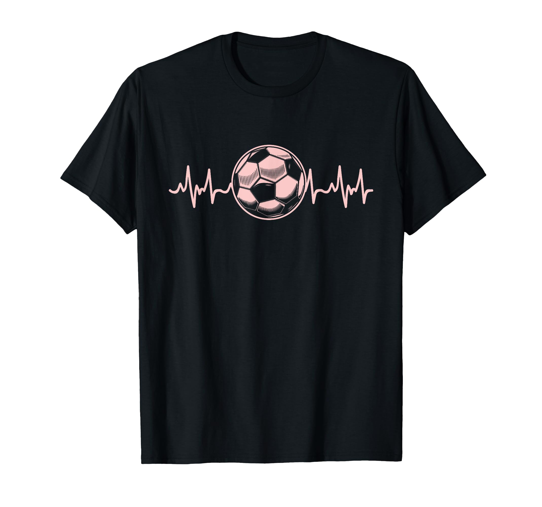 Soccer Heartbeat Sports Pastel T-Shirt - Minimalist Print for Adults - T-Shirt, Sweatshirt, Hoodie