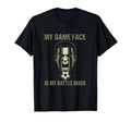 My Game Face Is My Battle Mask Soccer T-Shirt - Trendy Graphic for Adults - T-Shirt, Sweatshirt, Hoodie