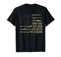 Twin Dad Camo Usa Flag Twin Dad Myth T-Shirt - Minimalist Print Men Women - T-Shirt, Sweatshirt, Hoodie