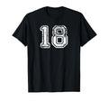 Number 18 Baseball Football T-Shirt - Casual Everyday Wear for Adults - T-Shirt, Sweatshirt, Hoodie