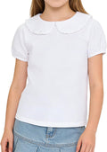 2-5T Toddler Girls Peter Pan Collar Puff Short Sleeve - Adult & Kids T-Shirts, Sweatshirts & Hoodies apparel design preview 1