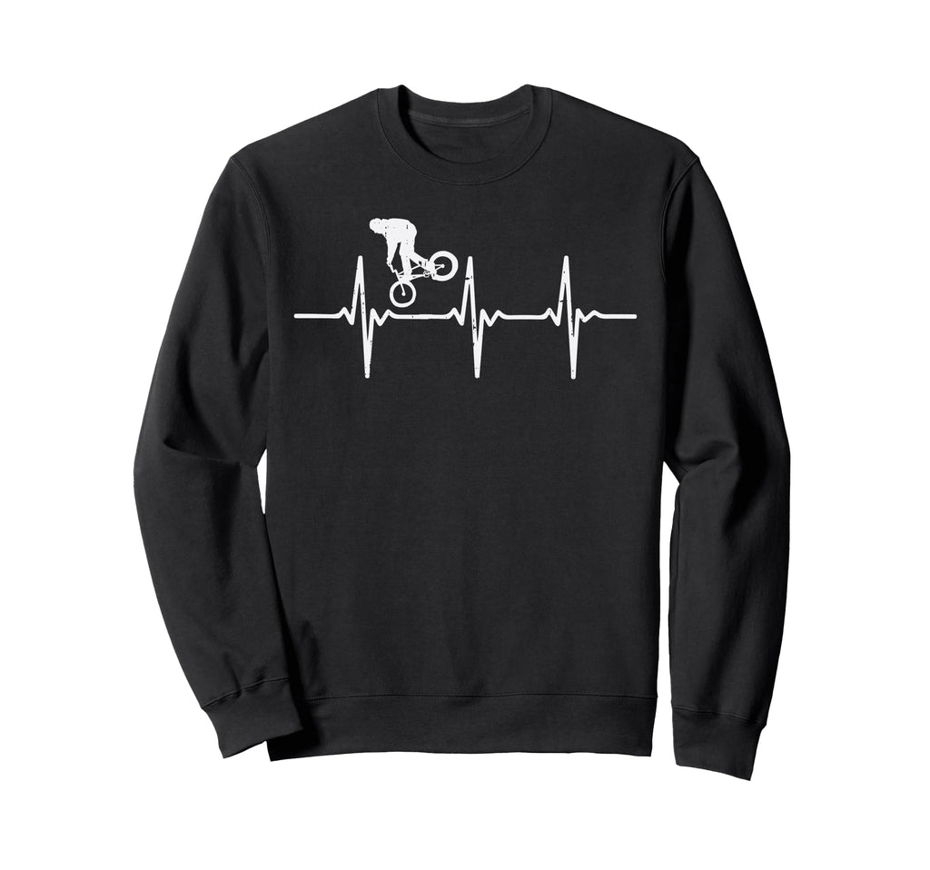 Bmx Bike Biker Heartbeat Racing Sweatshirt - Aesthetic Graphic Men Women - T-Shirt, Sweatshirt, Hoodie