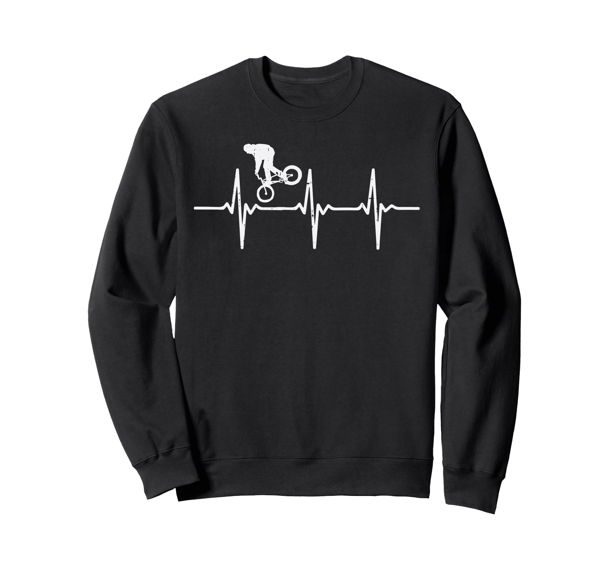 Bmx Bike Biker Heartbeat Racing Sweatshirt - Aesthetic Graphic Men Women - T-Shirt, Sweatshirt, Hoodie
