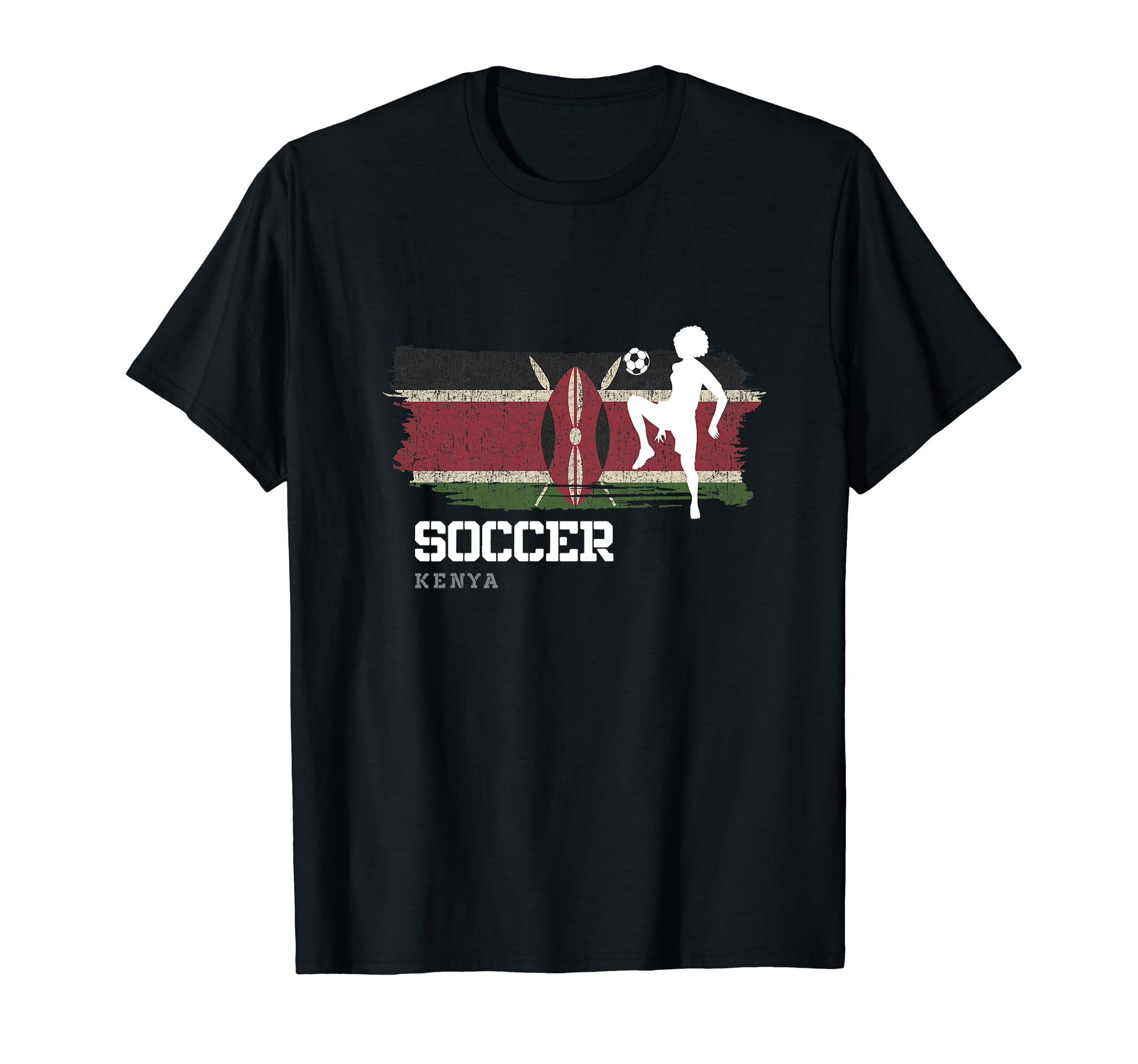 Soccer Kenya Flag Football Womens Soccer T-Shirt - Graphic Print Unisex - T-Shirt, Sweatshirt, Hoodie