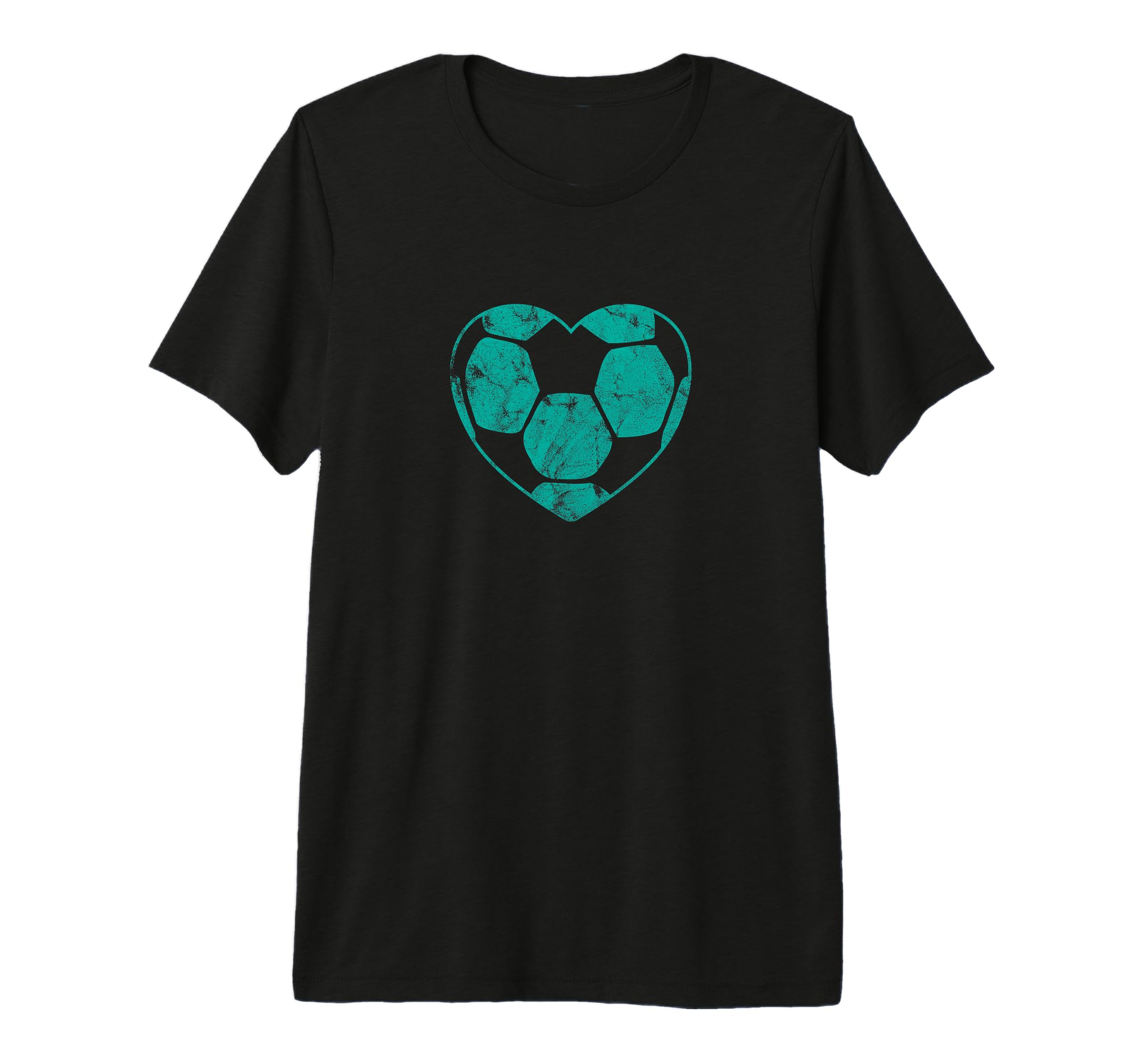 Soccer Ball Teal Heart Mom Fan Parent T-Shirt - Custom Art Print Men Women - T-Shirt, Sweatshirt, Hoodie