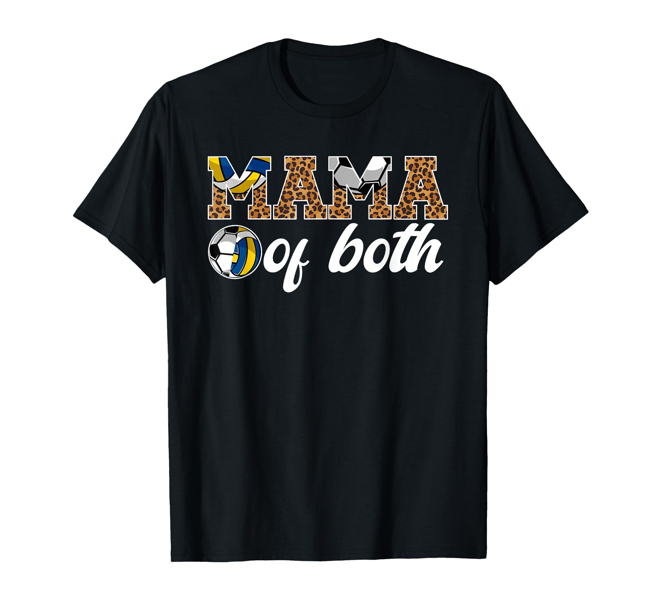 Mama Both Leopard Soccer Volleyball T-Shirt - Aesthetic Graphic for Adults - T-Shirt, Sweatshirt, Hoodie
