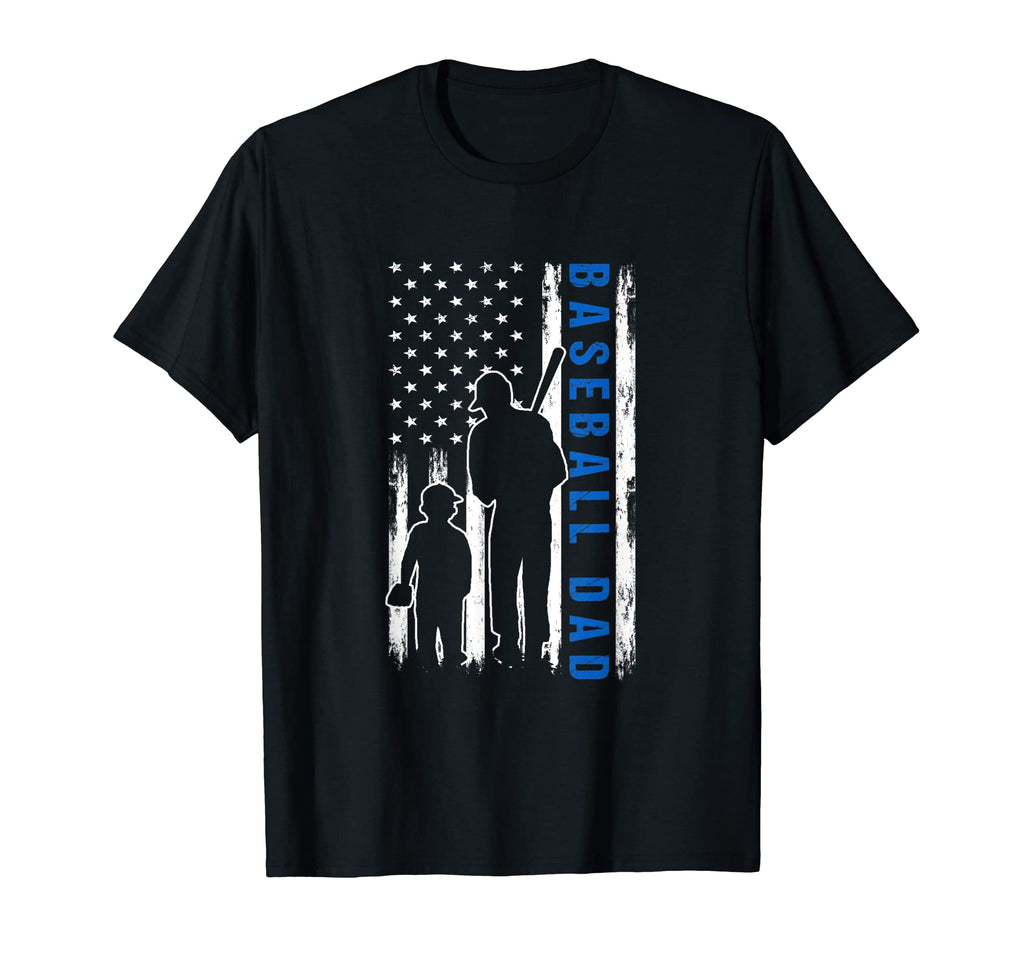 Proud Baseball Dad American Flag Sports T-Shirt - Unique Graphic Unisex - T-Shirt, Sweatshirt, Hoodie