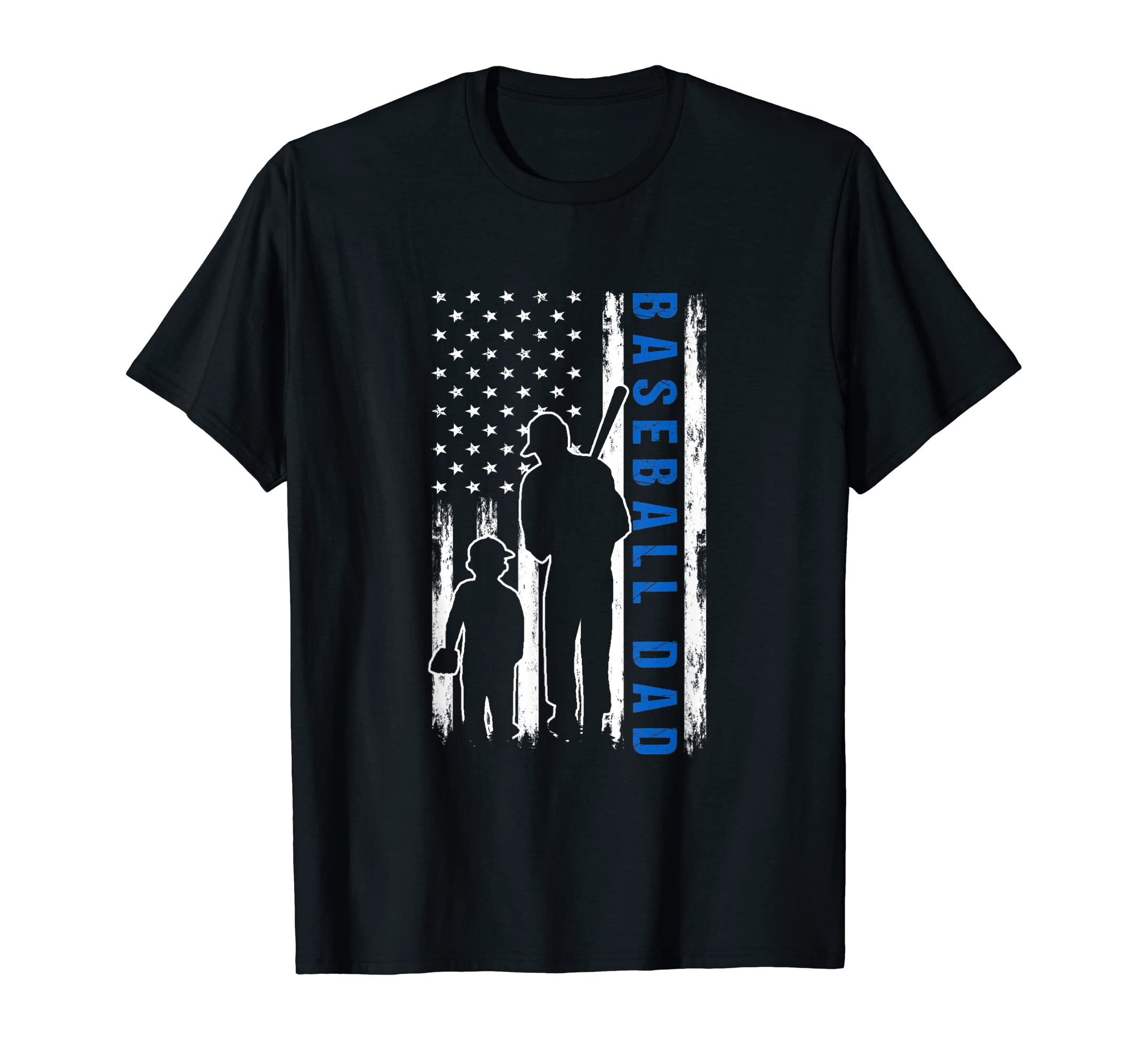 Proud Baseball Dad American Flag Sports T-Shirt - Unique Graphic Unisex - T-Shirt, Sweatshirt, Hoodie