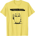 Funny Cat Meme I Require Snacks Design Men Women - Adult & Kids T-Shirts, Sweatshirts & Hoodies apparel design preview 1