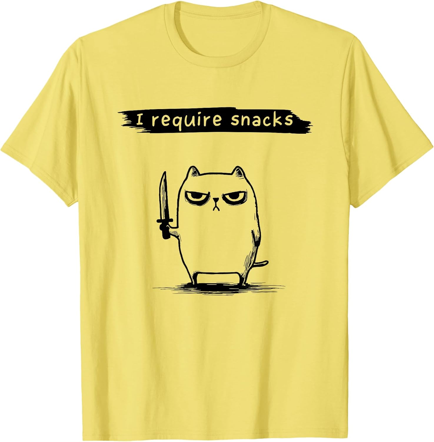 Funny Cat Meme I Require Snacks Design Men Women - Adult & Kids T-Shirts, Sweatshirts & Hoodies apparel design preview 1